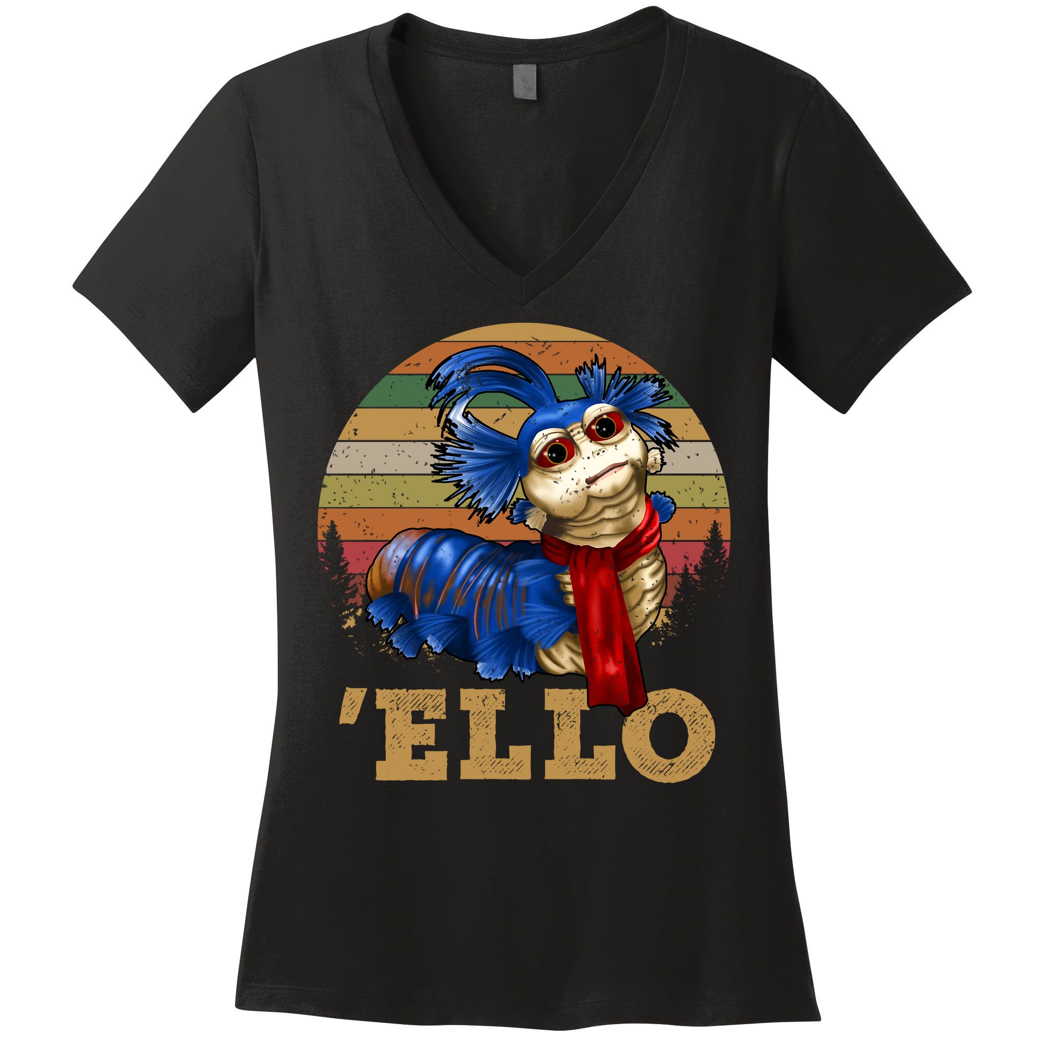 Ello Worm Labyrinth Vintage Women's V-Neck T-Shirt