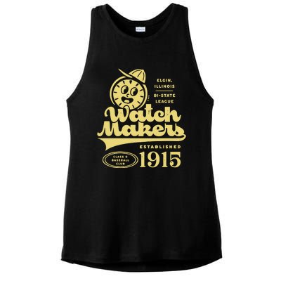 Elgin Watch Makers Illinois Vintage Defunct Baseball Teams Ladies PosiCharge Tri-Blend Wicking Tank