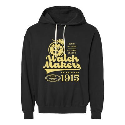 Elgin Watch Makers Illinois Vintage Defunct Baseball Teams Garment-Dyed Fleece Hoodie