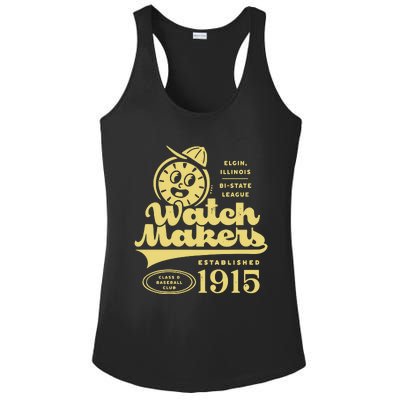 Elgin Watch Makers Illinois Vintage Defunct Baseball Teams Ladies PosiCharge Competitor Racerback Tank