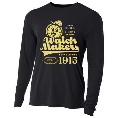 Elgin Watch Makers Illinois Vintage Defunct Baseball Teams Cooling Performance Long Sleeve Crew