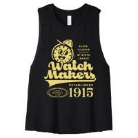 Elgin Watch Makers Illinois Vintage Defunct Baseball Teams Women's Racerback Cropped Tank