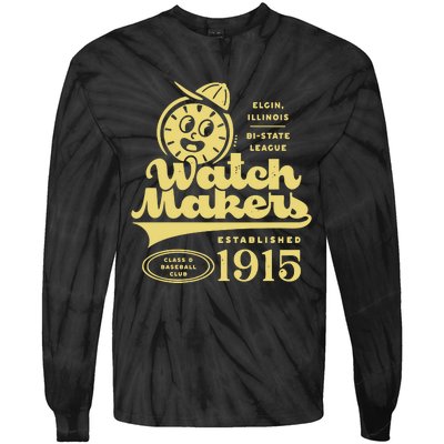 Elgin Watch Makers Illinois Vintage Defunct Baseball Teams Tie-Dye Long Sleeve Shirt