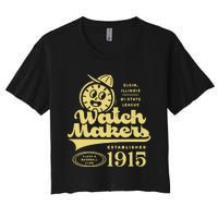 Elgin Watch Makers Illinois Vintage Defunct Baseball Teams Women's Crop Top Tee