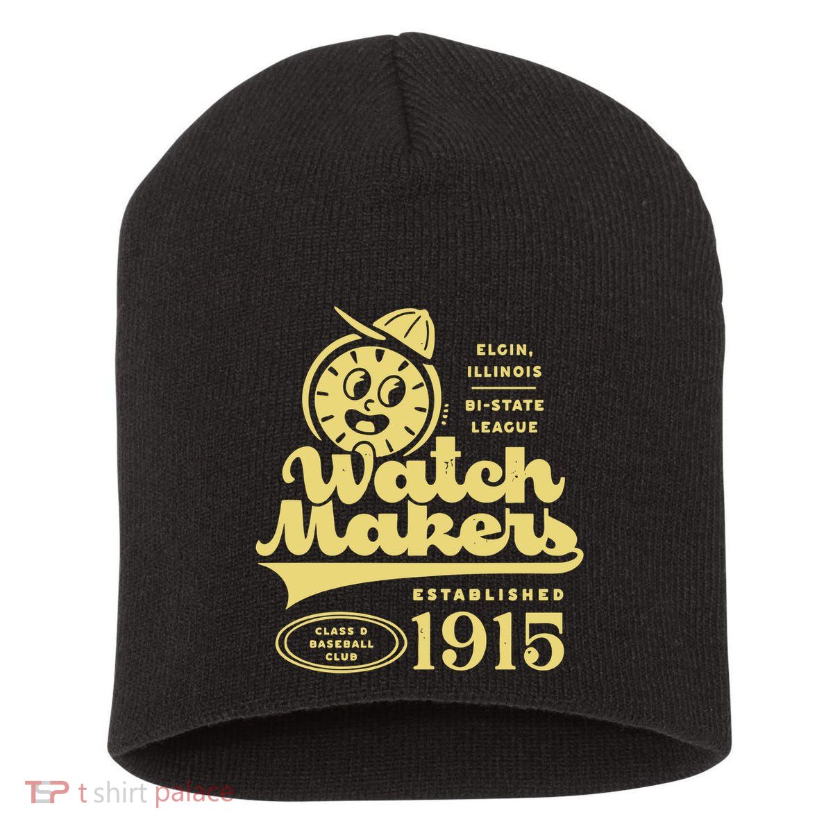 Elgin Watch Makers Illinois Vintage Defunct Baseball Teams Short Acrylic Beanie
