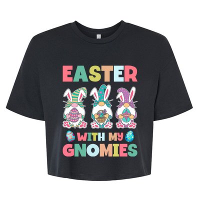 Easter With My Gnomies Happy Easter Day Bella+Canvas Jersey Crop Tee