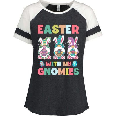 Easter With My Gnomies Happy Easter Day Enza Ladies Jersey Colorblock Tee