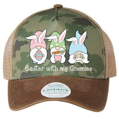 Easter With My Gnomies Cute Spring Legacy Tie Dye Trucker Hat