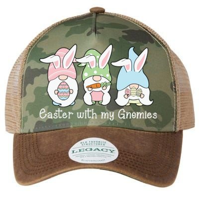 Easter With My Gnomies Cute Spring Legacy Tie Dye Trucker Hat