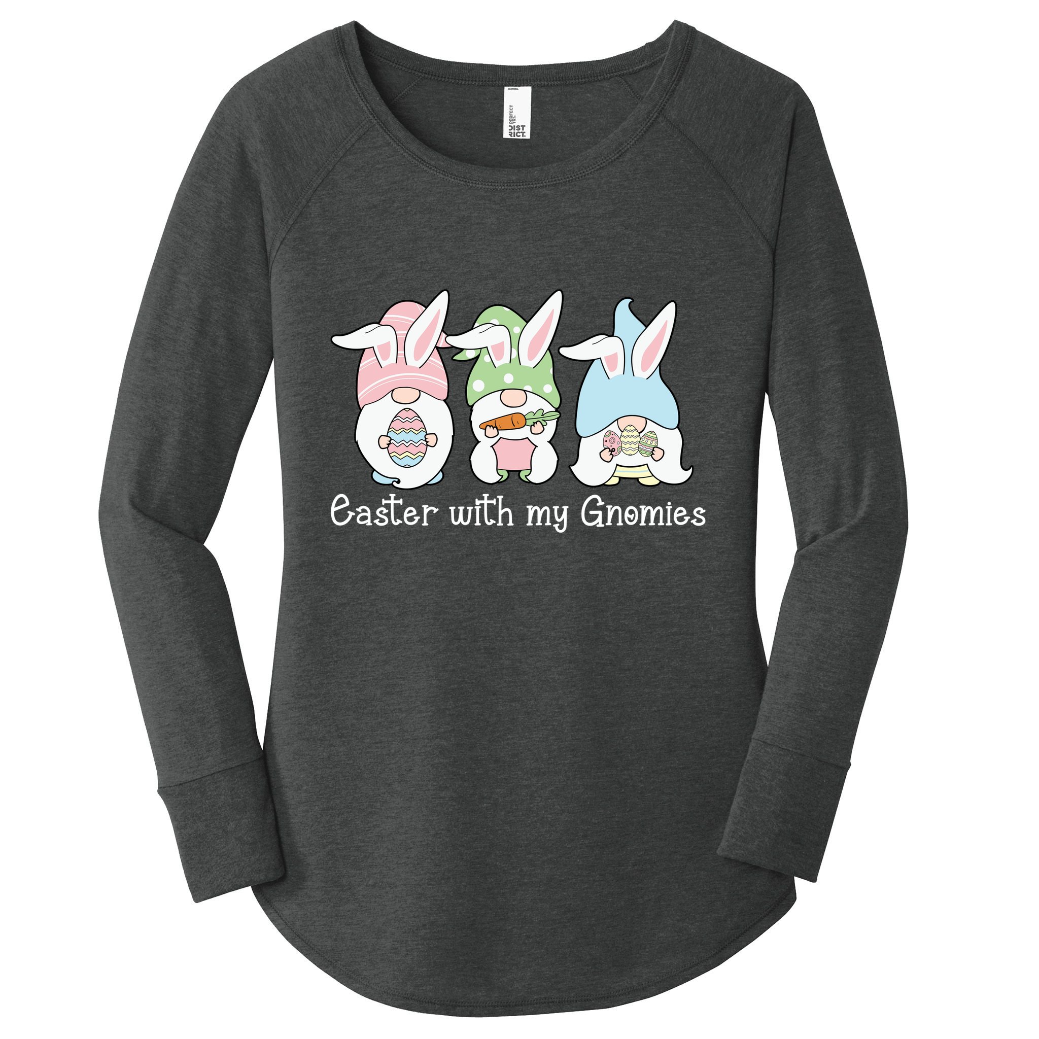 Easter With My Gnomies Cute Spring Women's Perfect Tri Tunic Long Sleeve Shirt