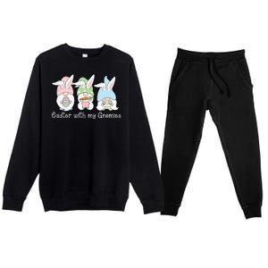 Easter With My Gnomies Cute Spring Premium Crewneck Sweatsuit Set