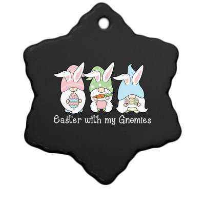 Easter With My Gnomies Cute Spring Ceramic Star Ornament