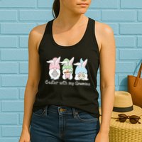 Easter With My Gnomies Cute Spring Womens Tank Top