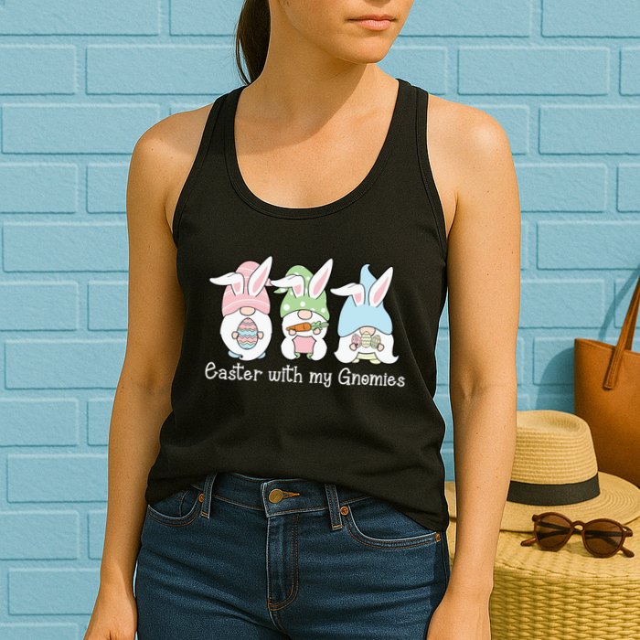 Easter With My Gnomies Cute Spring Womens Tank Top