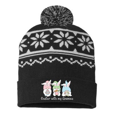 Easter With My Gnomies Cute Spring USA-Made Snowflake Beanie