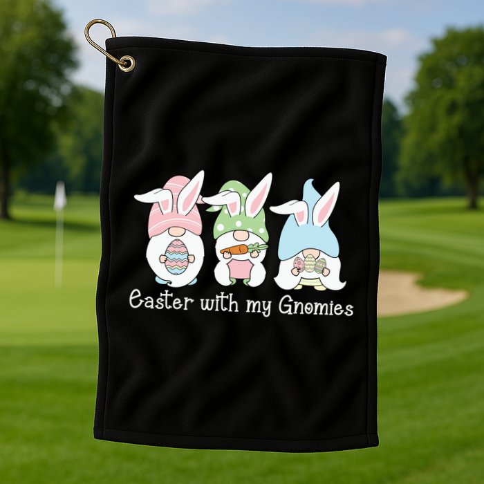 Easter With My Gnomies Cute Spring Golf Towel