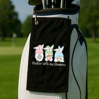 Easter With My Gnomies Cute Spring Golf Towel