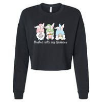 Easter With My Gnomies Cute Spring Cropped Pullover Crew