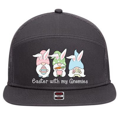 Easter With My Gnomies Cute Spring 7 Panel Mesh Trucker Snapback Hat