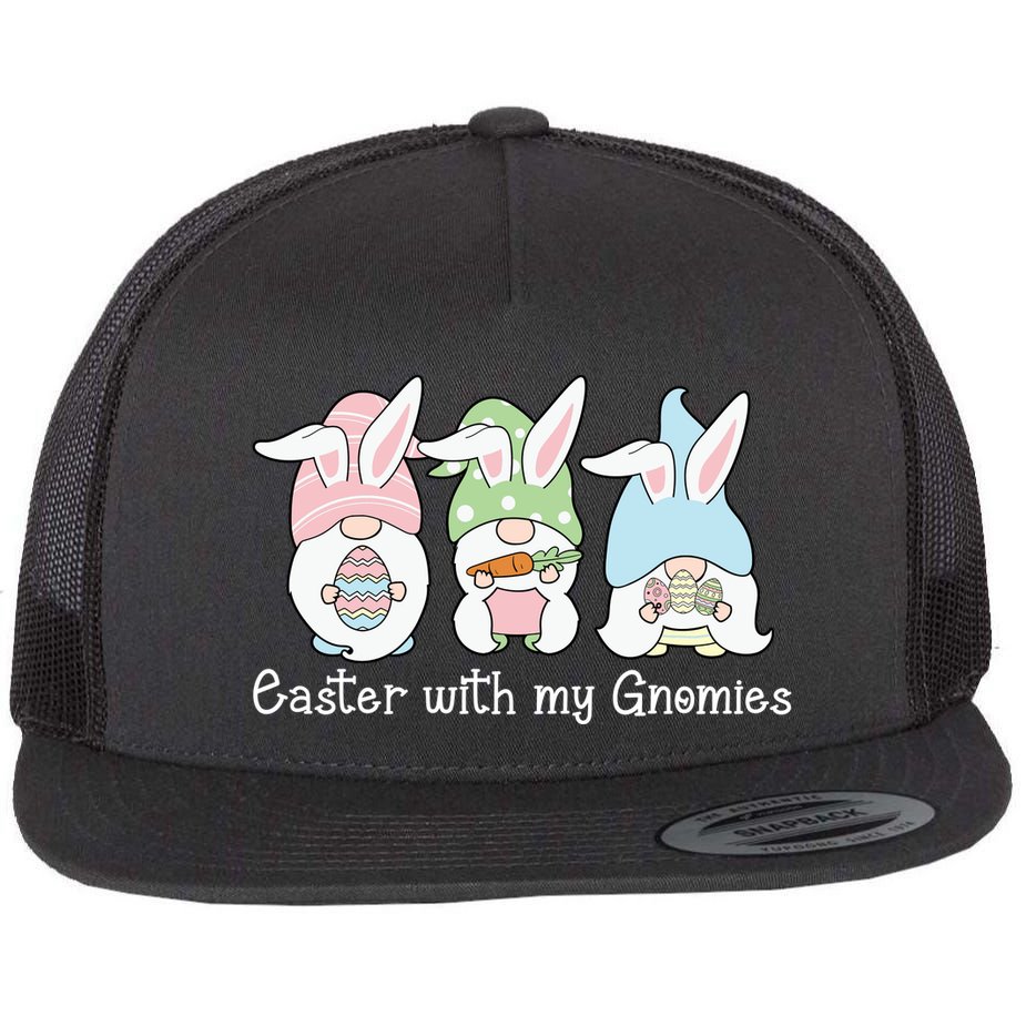 Easter With My Gnomies Cute Spring Flat Bill Trucker Hat
