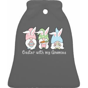 Easter With My Gnomies Cute Spring Ceramic Bell Ornament