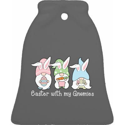 Easter With My Gnomies Cute Spring Ceramic Bell Ornament