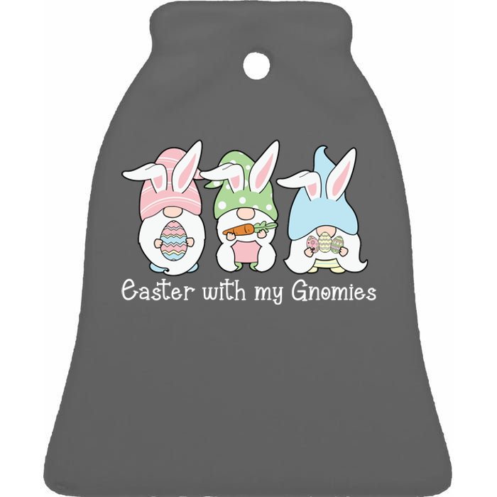 Easter With My Gnomies Cute Spring Ceramic Bell Ornament