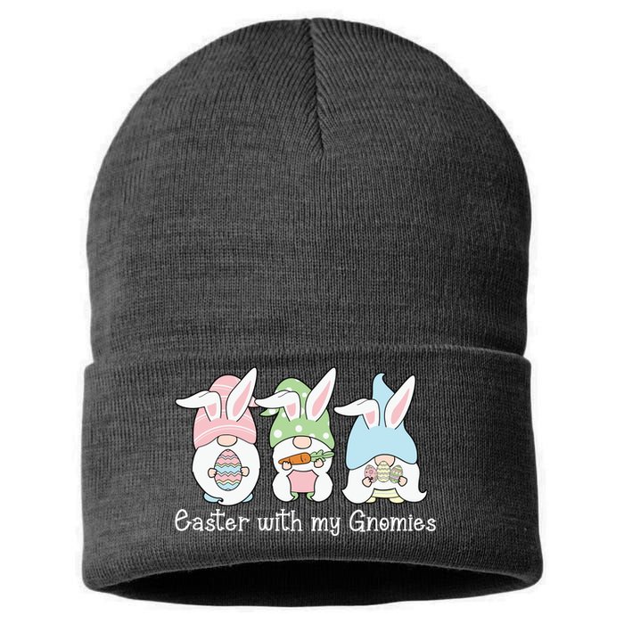 Easter With My Gnomies Cute Spring Sustainable Knit Beanie