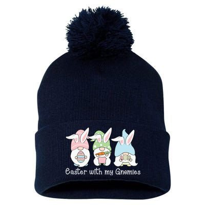 Easter With My Gnomies Cute Spring Pom Pom 12in Knit Beanie