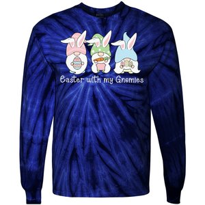 Easter With My Gnomies Cute Spring Tie-Dye Long Sleeve Shirt