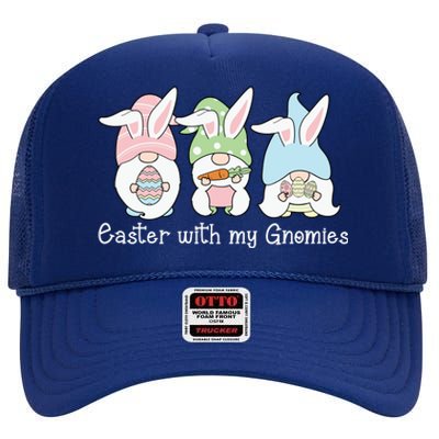 Easter With My Gnomies Cute Spring High Crown Mesh Back Trucker Hat