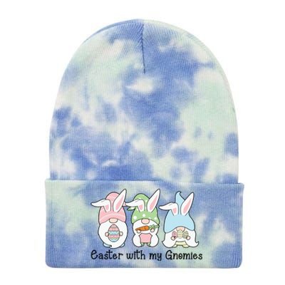 Easter With My Gnomies Cute Spring Tie Dye 12in Knit Beanie