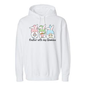 Easter With My Gnomies Cute Spring Garment-Dyed Fleece Hoodie