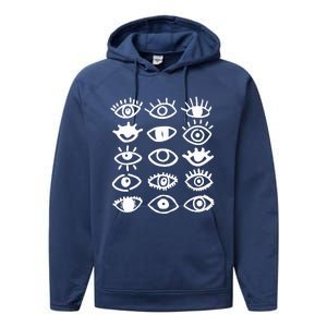 Eyes With Mood Emotion Eye Performance Fleece Hoodie