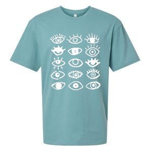 Eyes With Mood Emotion Eye Sueded Cloud Jersey T-Shirt