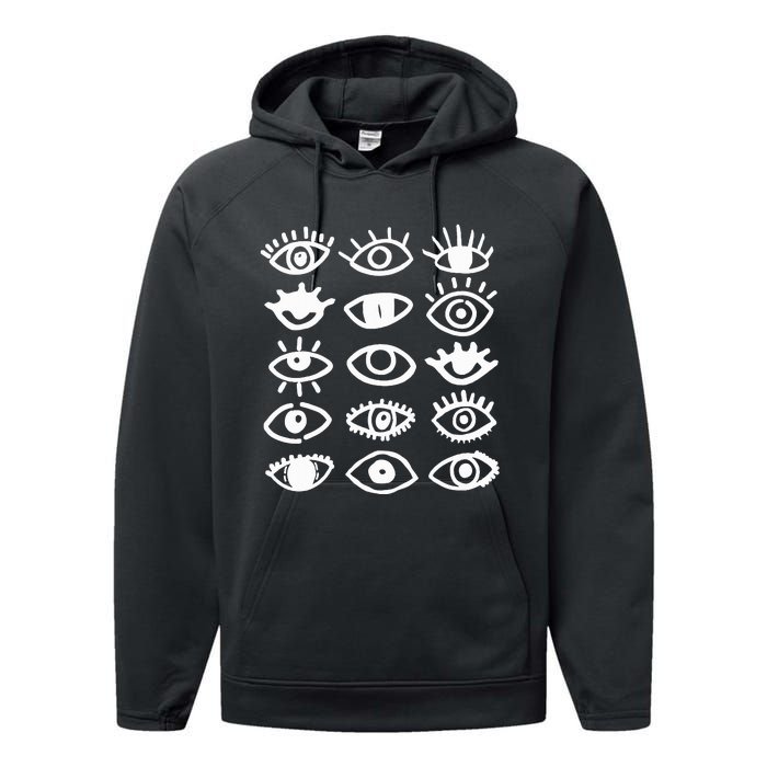 Eyes With Mood Emotion Eye Performance Fleece Hoodie