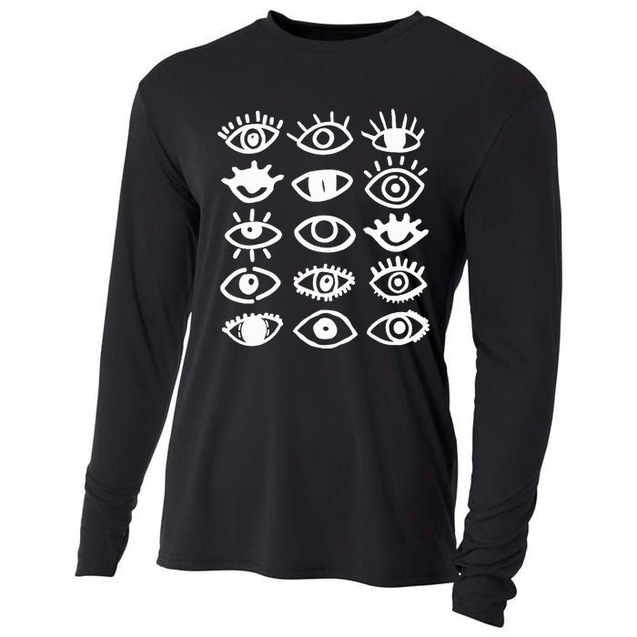 Eyes With Mood Emotion Eye Cooling Performance Long Sleeve Crew