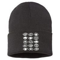 Eyes With Mood Emotion Eye Sustainable Knit Beanie