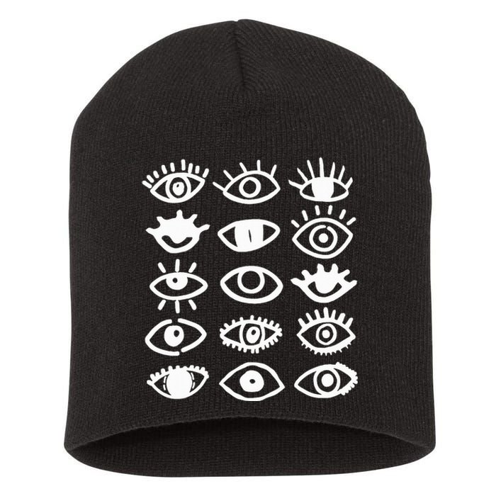 Eyes With Mood Emotion Eye Short Acrylic Beanie