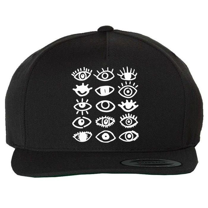 Eyes With Mood Emotion Eye Wool Snapback Cap