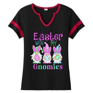 Easter With My Gnomies Ladies Halftime Notch Neck Tee