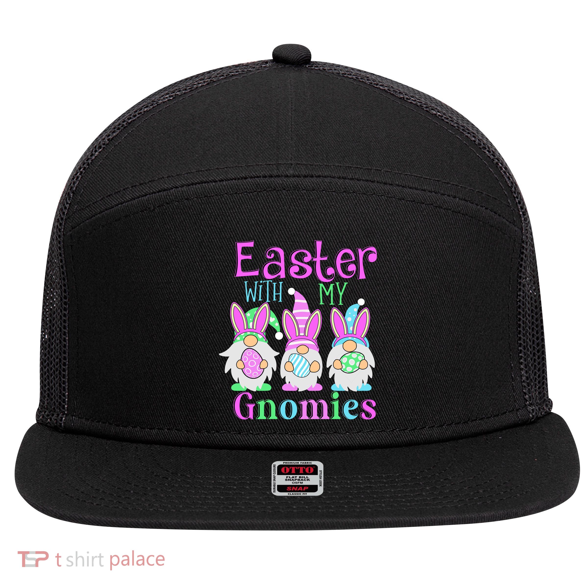 Easter With My Gnomies 7 Panel Mesh Trucker Snapback Hat