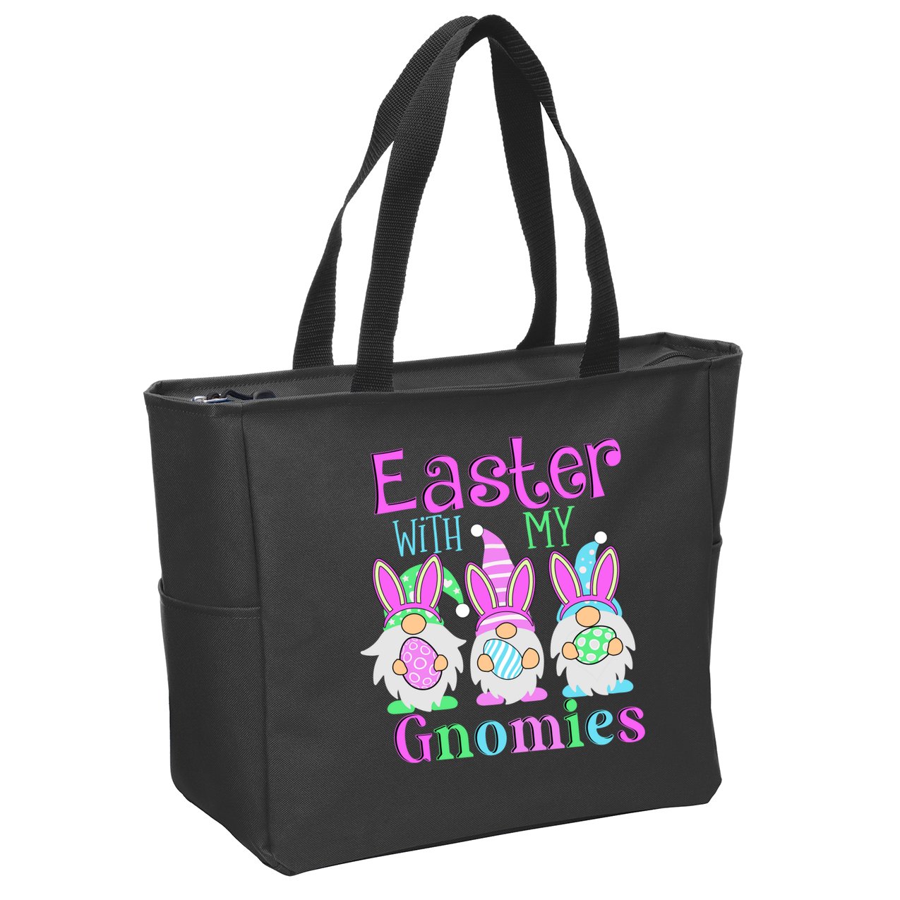 Easter With My Gnomies Zip Tote Bag