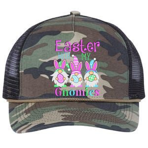 Easter With My Gnomies Retro Rope Trucker Hat Cap