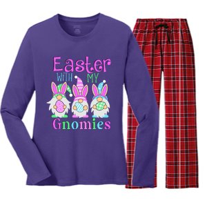 Easter With My Gnomies Women's Long Sleeve Flannel Pajama Set 