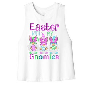 Easter With My Gnomies Women's Racerback Cropped Tank