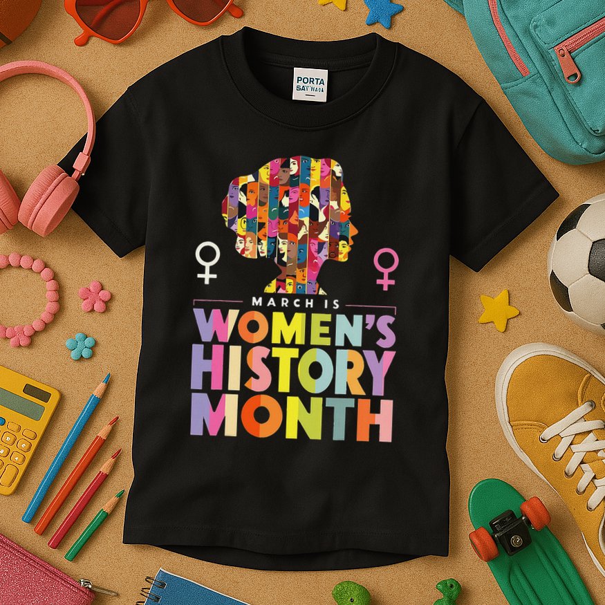 Empower Women National History Month 2025 Kids T-Shirt