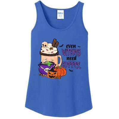 Even Witches Need Coffee Halloween Quotes Gift Ladies Essential Tank