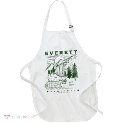 Everett Washington Neat Travel Souvenir Rustic Everett Full-Length Apron With Pockets