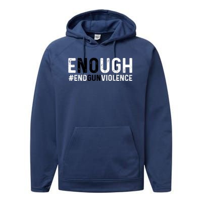 #Enough Wear Orange Day Anti Gun End Gun Violence Control Performance Fleece Hoodie